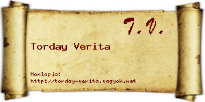 Torday Verita névjegykártya